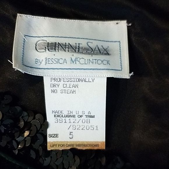 GUNNE SAX JESSICA MCCLINTOCK  SEQUIN SQUARE NECK LACE PUFF SLEEVES VELVET LACE 5 - Picture 5 of 9